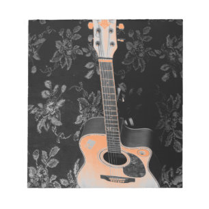 Bloc-note Magnifique Belle Guitare Africaine en Niveaux de g