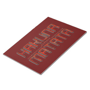 Bloc-note Magnifique texte Hakuna Matata en relief rouge inc