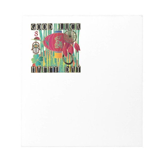 Bloc-note Mah Jongg Bonne Chance Joyeux Jour (Devant)