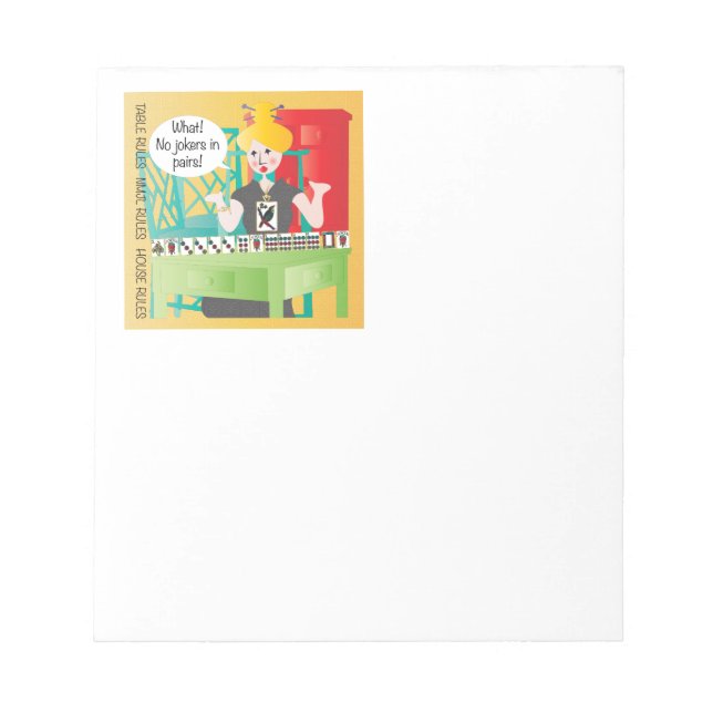 Bloc-note Mah Jongg Dit Pas De Jokers (Devant)