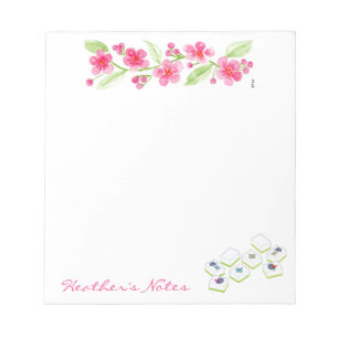 Bloc-note Mahjong Aquarelle Fleurs Fleurissant NOM