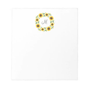 Bloc-note Main Painted Watercolor Sunflower