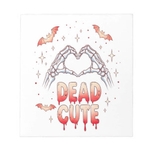 Bloc-note Mains de squelette Halloween Cœur, Chauves-souris