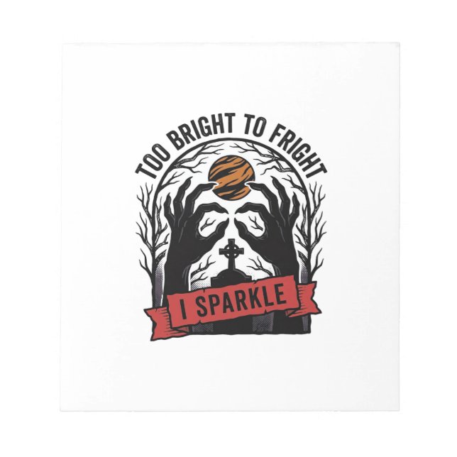 Bloc-note Mains effrayantes scintillantes Graphique vintage  (Devant)
