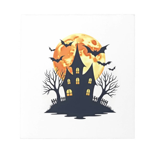 Bloc-note Maison hantée avec chauves-souris � T-shirt effray (Devant)