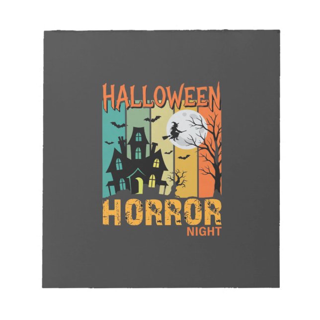 Bloc-note Maison hantée de la nuit d'horreur d'Halloween Vec (Devant)