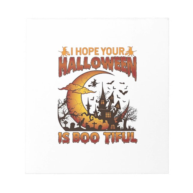 Bloc-note Maison Hantée Halloween Boo Tiful Croissant de Lun (Devant)