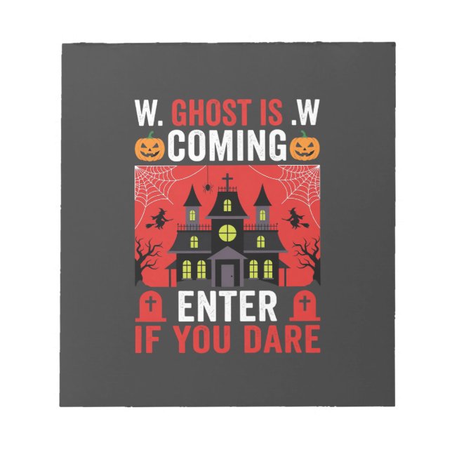 Bloc-note Maison Hantée Halloween Entrez Si Vous Osez (Devant)