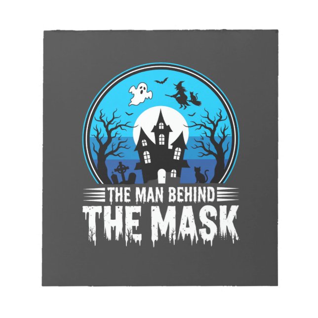 Bloc-note Maison Hantée Halloween Homme Derrière le Masque (Devant)