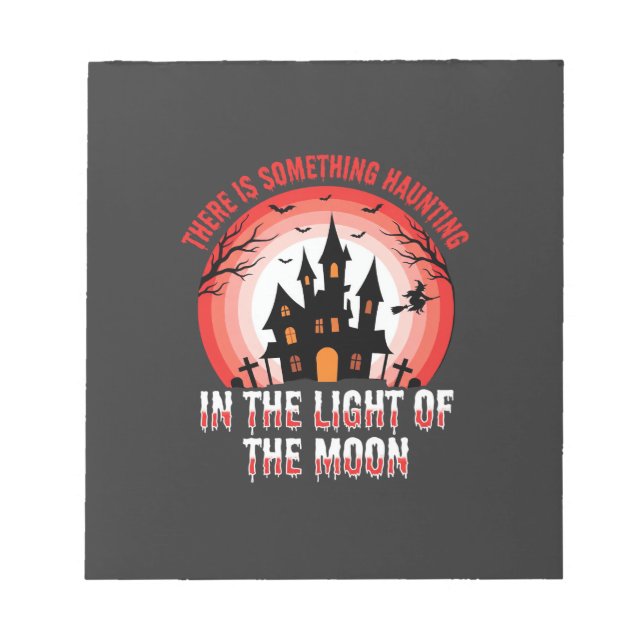 Bloc-note Maison Hantée Halloween Sorcière Clair de Lune (Devant)