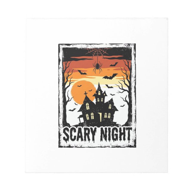 Bloc-note Maison Hantée Nuit Effrayante Chemise Halloween Vi (Devant)