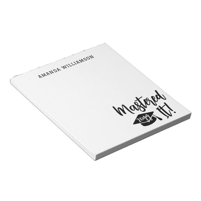 Bloc-note Maîtrise personnalisée Diplôme La maîtrise (Incliné)