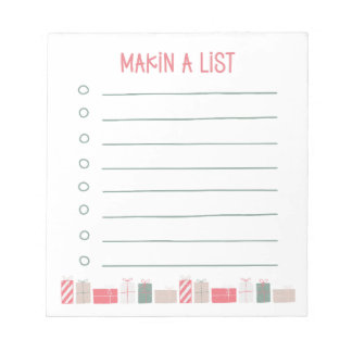 Bloc-note Making A List | Christmas Shopping Gift Notepad