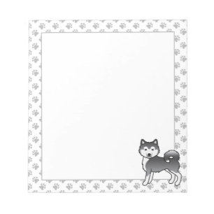 Bloc-note Malamute d'Alaska bleu Chien de dessin animé migno