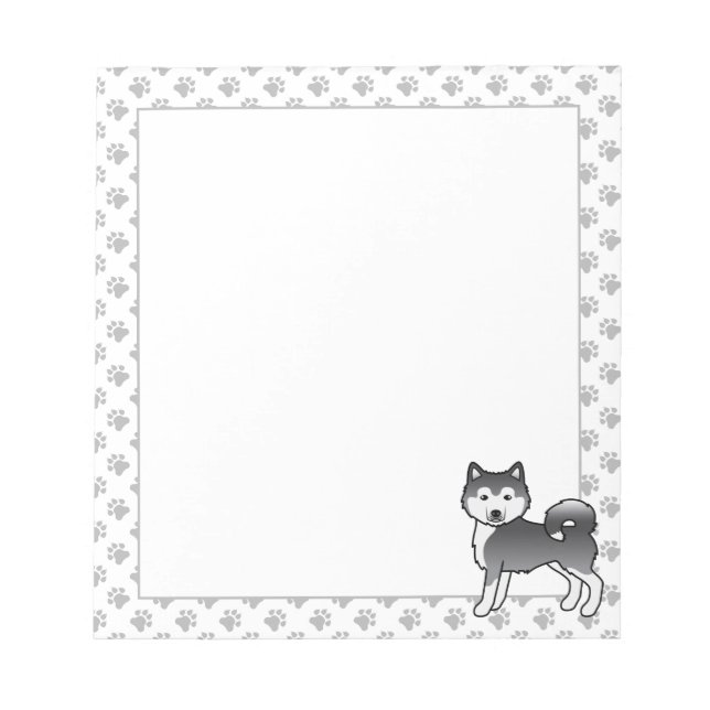 Bloc-note Malamute d'Alaska bleu Chien de dessin animé migno (Devant)