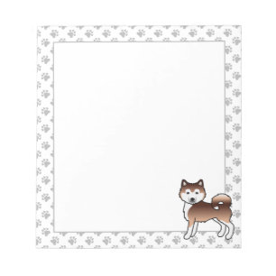 Bloc-note Malamute d'Alaska rouge chien de dessin animé mign