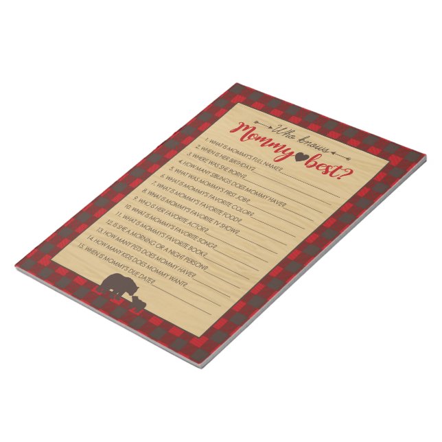 Bloc-note Mama Bear Who Knows Mommy Best Baby Game - 40 Pack (Incliné)