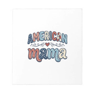 Bloc-note Maman Américaine Design de T-Shirt Vintage Patriot