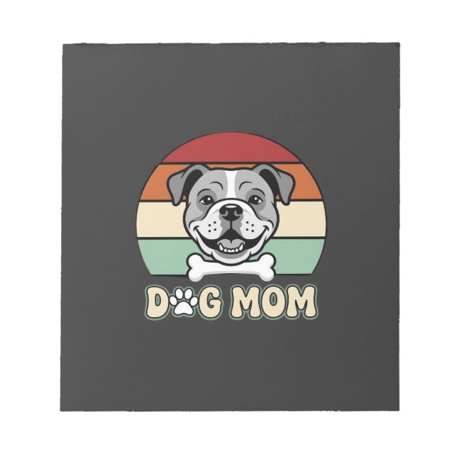 Bloc-note Maman Chien Rétro Bulldog Vector (Devant)