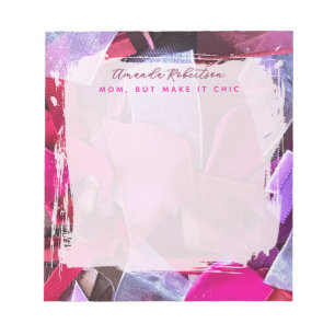 Bloc-note Maman personnalisée Inspiration Rose Violet Abstra