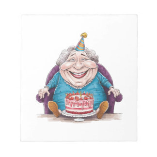 Bloc-note Mamie drôle Gâteau énorme & Cadeau en espèces
