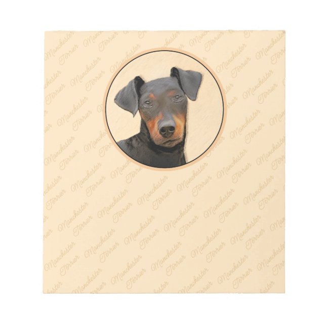 Bloc-note Manchester Terrier Peinture Art animal original (Devant)