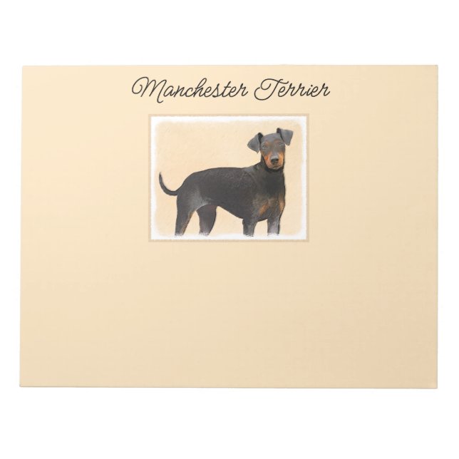 Bloc-note Manchester Terrier Peinture Art animal original (Devant)