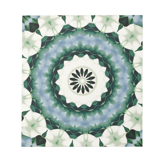 Bloc-note Mandala bleu céleste et vert de Sacramento (Devant)