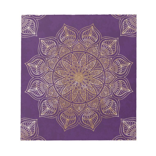 Bloc-note Mandala en or (Devant)