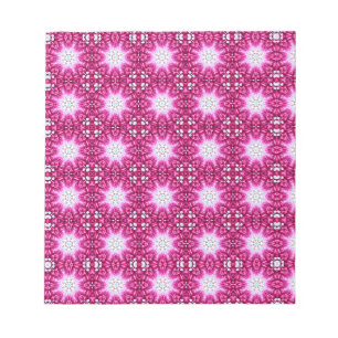 Bloc-note Mandala fractal rose - impression florale