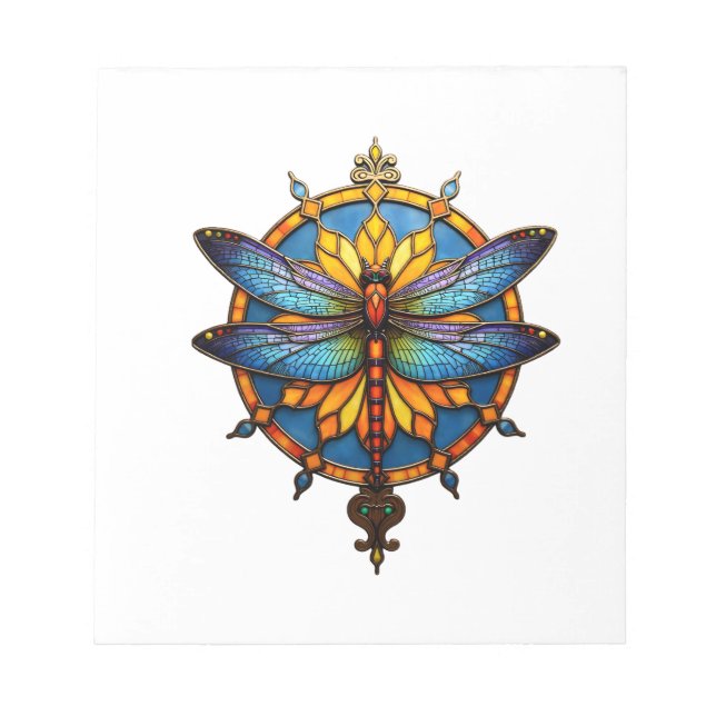 Bloc-note Mandala Libellule Lumineuse Géométrie Sacrée Spiri (Devant)
