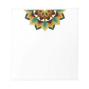 Bloc-note Mandala Motif 2002 en jaune et bronzette