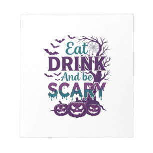 Bloc-note Manger Boire Être Effrayant Halloween Arbre Squele