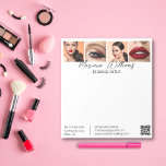 Bloc-note maquillage minimaliste code qr artiste 4 photos bl<br><div class="desc">élégant minimaliste code qr maquillage artiste 4 photos bloc-notes blanc vous pouvez changer la couleur arrière - plan. idéal pour les notes personnelles,  les notes professionnelles</div>