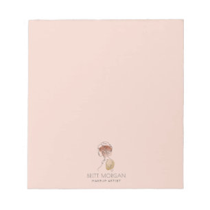 Bloc-note Maquilleuse de femme moderne Rose poudré
