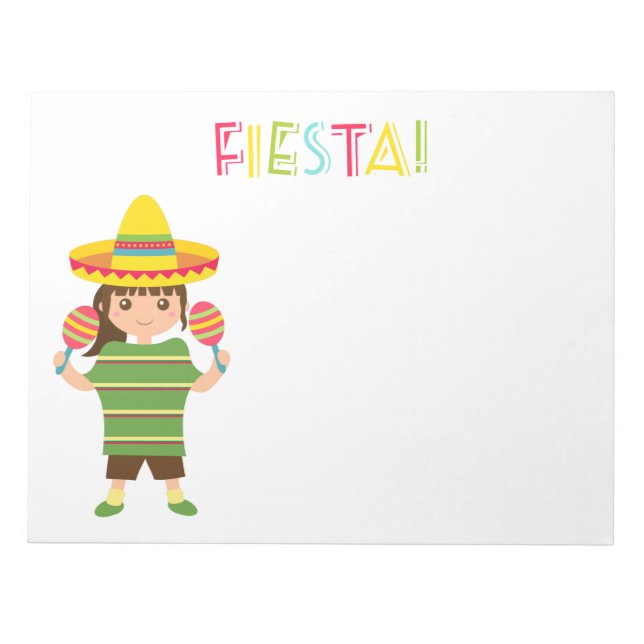 Bloc-note Maracas de Fête Mexicaine de Jolie Fille (Devant)