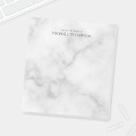 Bloc-note Marbre blanc professionnel<br><div class="desc">Le Bloc-notes professionnel est doté d'un nom et d'un texte personnalisés en style de police serif classique gris sur un arrière - plan en marbre blanc.</div>