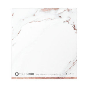 Bloc-note Marbre d'or rose de luxe papier à lettres personna