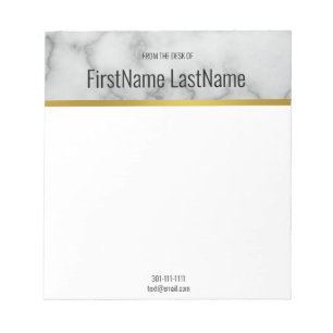 Bloc-note Marbre gris moderne Faux Du bureau de