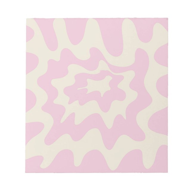 Bloc-note Marbre rose Super Wavy Stripe Printemps moderne (Devant)