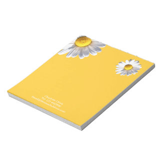 Bloc-note Marguerite sur Arrière - plan Jaune Personnalisé