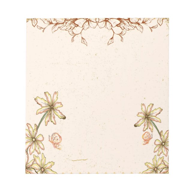 Bloc-note Mariage Fleurs vintages (Devant)