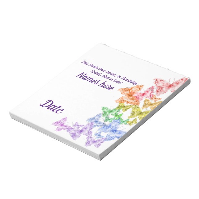 Bloc-note Mariage Gay Rainbow Butflies Barres à bonbons (Tourné)