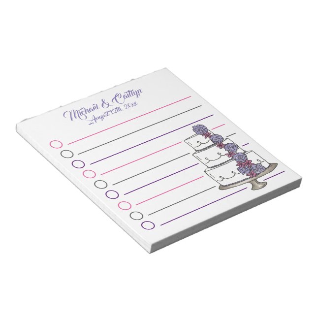 Bloc-note Mariage Groom Personnalisé Fruit Fleur Mariage Fav (Incliné)