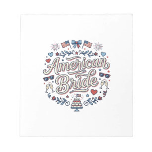 Bloc-note Mariée Américaine Création Vectorielle De Mariage