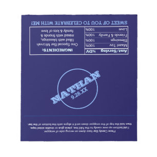 Bloc-note Marine Blue Modern Name Logo Favoriser les envelop