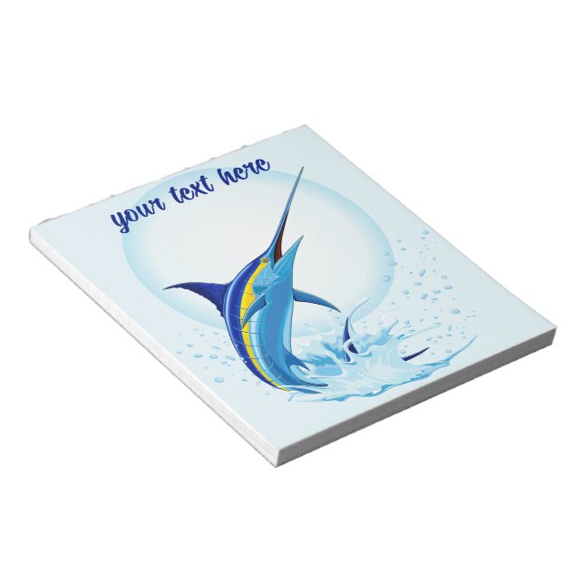 Bloc-note Marlin Bleu Jaillissant de l'Océan (Incliné)