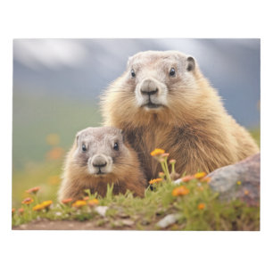 Bloc-note Marmotte Animal sauvage Beauté Liberté Amour sauva