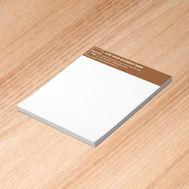 Bloc-note Marque Brown pour l'entreprise en tête du petit Bl (Build brand name awareness. Your business brand on brown heading of small notepad.)