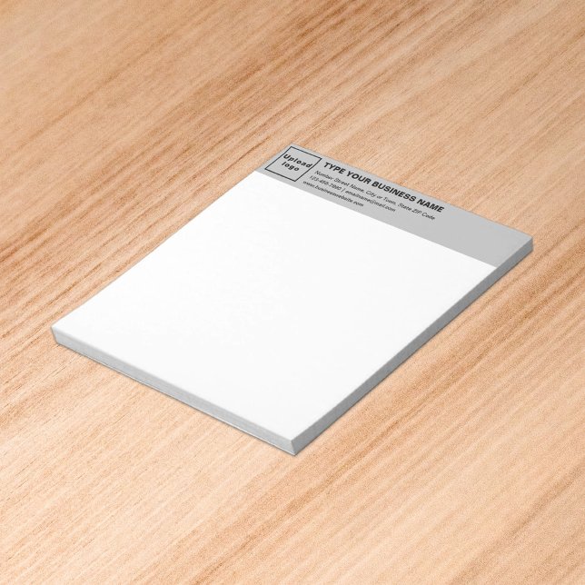 Bloc-note Marque commerciale Grey sur le cap du petit Bloc-n (Build brand name awareness. Your business brand on gray heading of small notepad.)
